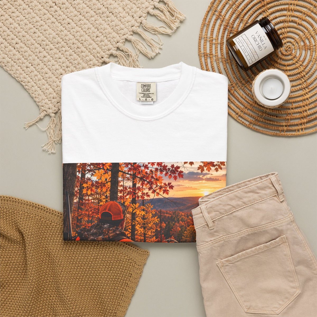 Thread Tumblrz Men's Father & Son Hunting Sunset Camouflage Graphic T-Shirt
