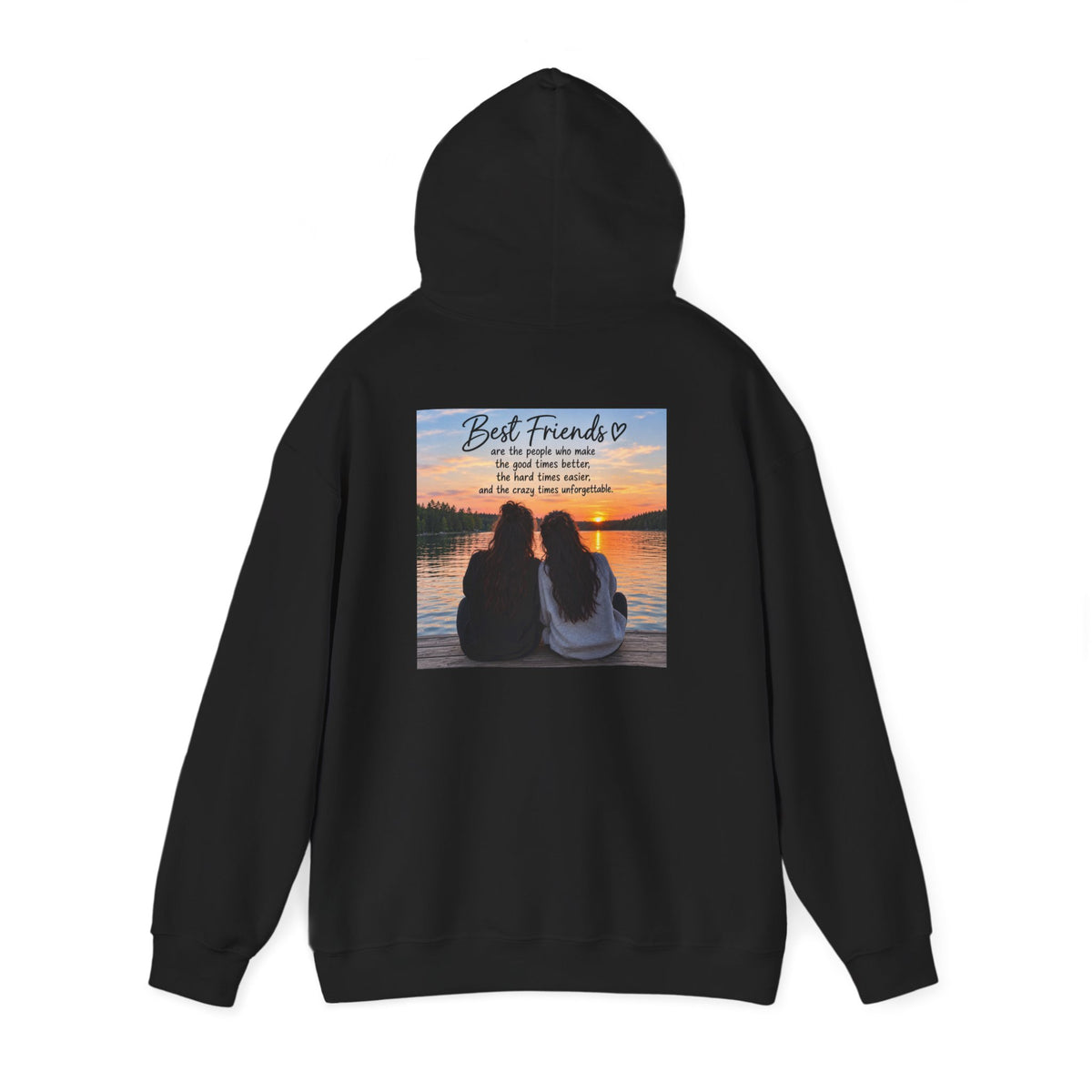 Thread Tumblrz Best Friends Sunset Quote Cozy Pullover Hoodie — Friendship Gift