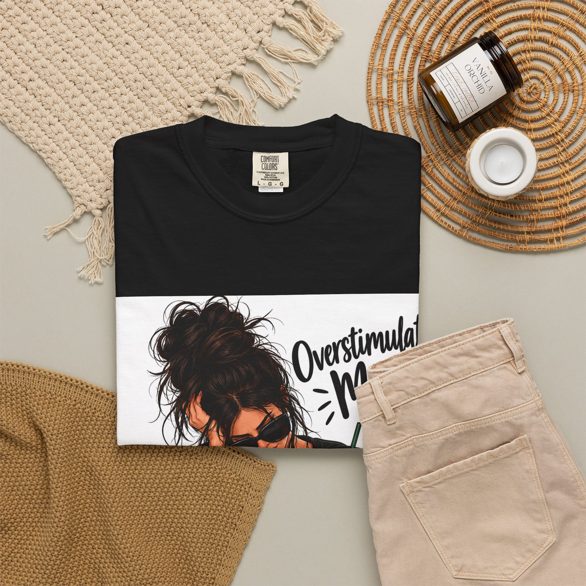 Thread Tumblrz Women's Overstimulated Mom Funny Graphic T-Shirt — Mom Life Tee